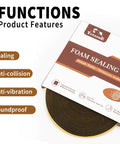 Yotache foam sealing tape roll for weather sealing, 1/2 in wide x 1/16 in thick, 33 ft, black foam with adhesive