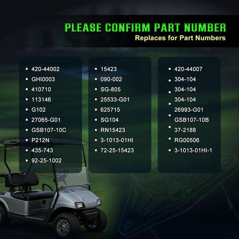 List of part numbers for Heavy Duty Starter Generator For Ezgo Golf Cart Mg2 Txt Rtx Medalist Fleet Freedom Hp And Club Car Ds