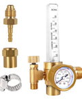 Brass welding gas regulator with flow meter gauge and fittings kit