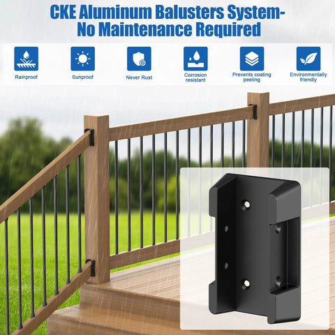 20 Pcs Deck Railing Brackets Connectors For 2x4 Wood Posts Angled Railing Supports Kit With Screws For Deck Handrail Fence And Stair Railings Fits 2x4 Wood Posts Ready To Install, nylon bracket detail with wooden railing