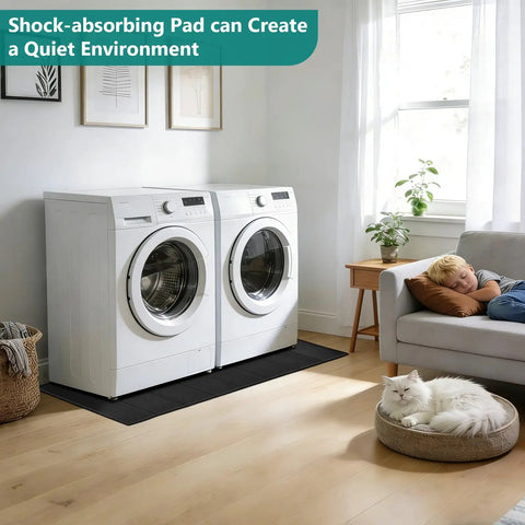 63 X 29.5 Inch Large Anti Vibration Mat For Washing Machine And Dryer, Foldable Shock Absorbing Pad, Non Slip Waterproof Floor Protector, Heavy Duty PVC, Reduces Noise And Vibration, Durable Floor Saver