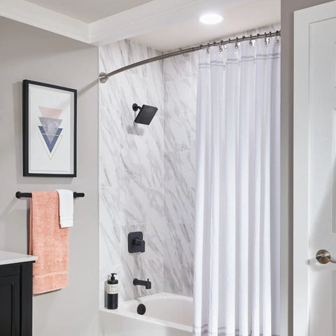Modern bathroom with Genta LX Matte Black Shower Lever Handle With Pressure Balancing Design Posi Temp Valve Required Model T2471BL