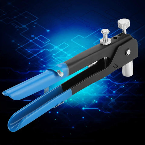 Slick Yellow Wood Saw Push Stick Kit With 86pcs Rivet Nut Tool Set For Table Working, black aluminum body with blue handle