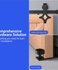 Heavy Duty Barn Door Hardware Kit for Sliding Doors, Single Or Double Barn Door Assembly With Track Rails And Rollers, Easy To Install