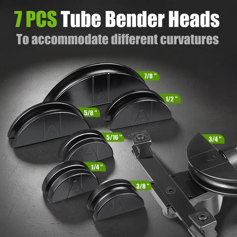 7 PCS tube bender heads for Super Stars Hydraulic Tubing Pipe Bender Kit 1/4 Inch To 7/8 Inches for HVAC copper pipe bending.