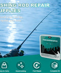 Essential Fishing Rod Repair Kit With Strong Epoxy Glue Durable Wrapping Cord And Grip Tape Fast Guide Eyelet Reset And Pole Tip Rescue Gear For Weekend Casters And Tackle Junkies with fishing pole and repair supplies kit.