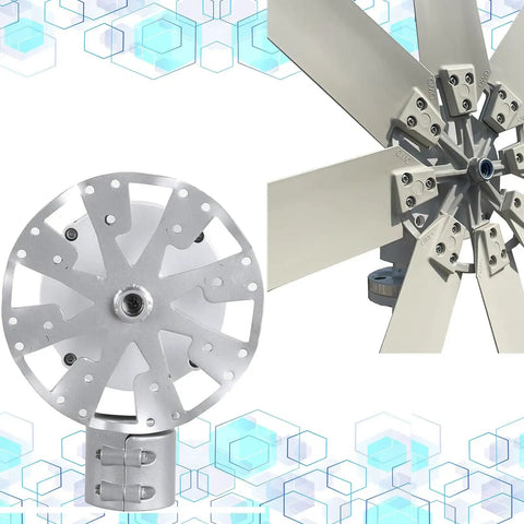High Output Wind Turbine Generator Kit 20000W 12V 24V 48V With Eight Or Ten Blade Fan featuring nylon blades and aluminum fuselage.
