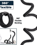 Rock Solid Super Adjustable 360 Degree Air Extractor Arm With Hella Flexible Duct Collector Hose for Heavy Industrial Smoke Dust Removal, showing flexible black duct hose.