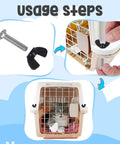 Heavy Duty Pet Carrier Door Hardware Replacement Set Featuring 24 M6 Stainless Steel Screws And 24 Twist Lock Wing Nuts for installing on a dog kennel.