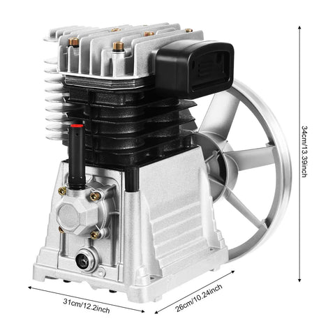 3HP Air Compressor Pump Head with Rugged Build and High Flow 66 CFM featuring aluminum iron materials for pneumatic tools