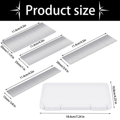 18 Gauge Brad Nails Set With Galvanized Finish Pro Grade 2000 Pieces In Four Size Assortment 5/8 3/4 1 1-1/4 Inch With Storage Box
