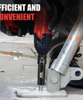 Using Half Inch To Three Eighths Inch Socket Adapter Set For Half Inch Drive CR-MO Impact Reducer With Drill on metal surface