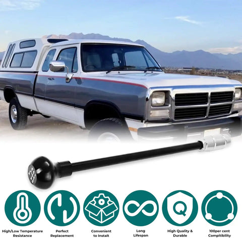 Dodge NV4500 Shifter Stick With Straight Handle And 14mm Knob Adapter For Ram Trucks Fits NV4500 28E And G360 Transmissions shown