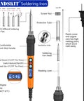 Adjustable 90W Soldering Iron Kit With LCD Temperature Display DIY Friendly 13 In 1 Soldering Gun Set diagram showing components