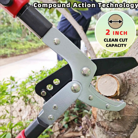 Extendable 28 To 41 Inch Lopper With Compound Action Heavy Duty Tree Pruner 2 Inch Clean Cut Capacity Alloy Steel Blade