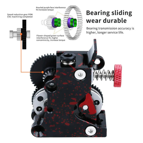 Beefed Up Extruder Gear Kit With All Metal Drive Wheel Camouflage Aluminum Housing POM Reduction Gear Wear-Resistant CNC