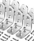 Heavy Duty Corner Braces 8 Pack Stainless Steel 40x40mm 3mm Thick Right Angle Brackets With Screws For Shelves Tables Dressers Chairs Silver Durable 90 Degree Wall Mount Hangers