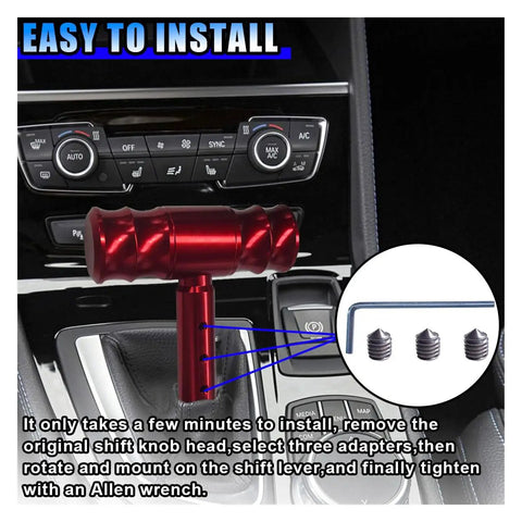 Red Dope Aircraft Style Joystick Shift Knob For Manual Cars, Aluminum Alloy T Handle Gear Shifter Lever installation view