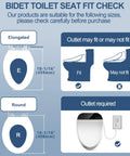 Bidet toilet seat fit check diagram for Straight Up Premium Electric Heated Bidet Toilet Seat For Round Toilets Featuring Turbo Wash And Quick Air Dry Plus Triple Warmth Settings Smooth Close Lid And Wireless Remote With Led Night Light.