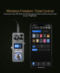 GP-5 Ultra Compact Multi Effects Processor with NAM IR Loader next to smartphone showing app control interface.