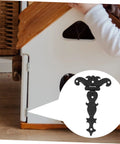 Set Of Four Retro European Style Wooden Box Hinges Built Tough For Durable Cabinet Hardware With No Sweat Installation Perfect For Diy Vintage Storage And Antique Furniture Restoration Projects on a cabinet door.