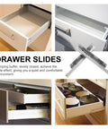 Two Pack Heavy Duty Drawer Slides With Bottom Mounted Concealed Design For Cabinets And Furniture, Beefy Professional Grade Metal Rails For Smooth Quiet Glides, Durable Construction, No Exposed Tracks, shown in kitchen drawers