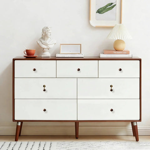 Dresser with Antique Tear Drop Walnut Drawer Pulls Set Two Pack With Screws, Vintage Pendant Cabinet Handles installed, rustic style