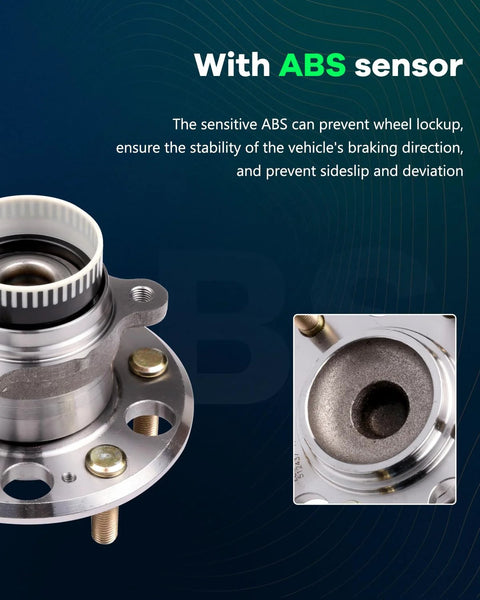 Close-up of Rear Wheel Bearing Hub Assembly 512437 Pair Fits Hyundai Azera 2011 2017 Sonata 2010 2014 Tucson 2010 2015 Optima with ABS