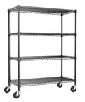 4 Tier Metal Shelving Unit for Garage Storage Ultra Heavy Duty Carbon Steel Rack With Adjustable Heights on wheels