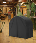 Heavy Duty Miter Saw Cover With Integrated Dust Guard Boasts Solid Shop Armor For Twelve Inch Equipment, black waterproof cover in workshop.