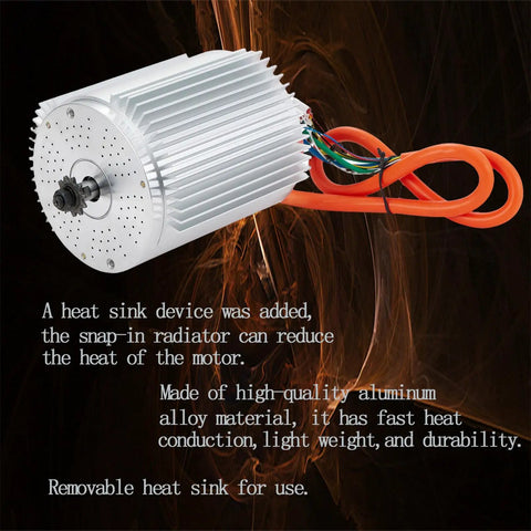 72V 3000W Brushless Electric DC Motor With Internal Temperature Sensor For Scooters, Dirt Bikes, And Go Karts