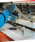 Worker using 3 Inch Hand Seaming Pliers Manual Metal Bender For Bending Seams And Flattening Sheet Metal With Straight Jaw Design