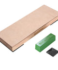 Pro Grade Leather Strop Kit 8x3 Inch Cowhide Strop Block with 2 Oz Green Polishing Compound and Angle Guide for Knife Honing and Tool Sharpening