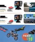Helmet Mount Adhesive Pads For Action Cameras With Curved And Flat Mounts Secure Your Camera During Rides and Falls, Pack of 10