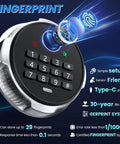 Biometric Safe Box 23.6 Inch Tall Home Safe With Water And Fireproof Design fingerprint keypad detail
