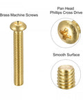 Heavy Duty Brass Machine Screws M4 X 25 Mm Phillips Pan Head Fastener Bolts For Furniture Office Gear And Electronics A Killer 20 Pack Of Smooth Go To Hardware Built Like A Tank with pan head and smooth surface detail.