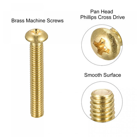 Heavy Duty Brass Machine Screws M4 X 25 Mm Phillips Pan Head Fastener Bolts For Furniture Office Gear And Electronics A Killer 20 Pack Of Smooth Go To Hardware Built Like A Tank with pan head and smooth surface detail.