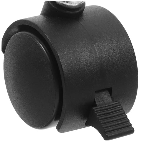 Close-up of a black Four Pack Swivel Caster Wheel With Locking Brakes, Heavy Duty Polyurethane Replacement Wheel