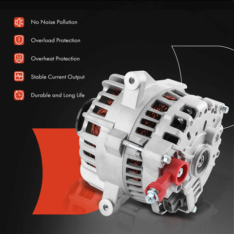 Ford Mustang 1999 2000 2001 2002 2003 2004 4.6L V8 SOHC 12V 105A Alternator With Six Groove Pulley Clockwise Rotation Replacement