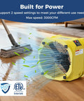 No Sweat Heavy Duty Industrial Air Mover And High Velocity Floor Blower Beast For Rapid Carpet Drying Job Site Essential 3000 Cfm Workhorse with mop and airflow.