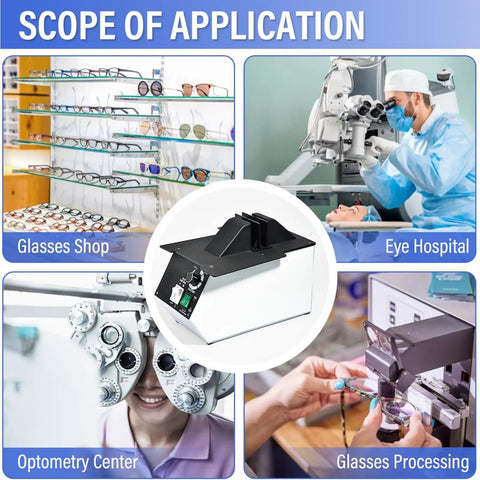 High Wattage Eyeglasses Frame Heater With Hot Cold Air Toggle For Rapid Frame Adjustments And Quick Snap Ins Adjustable Temperature Optician Repair Kit used in optometry and eye hospitals.