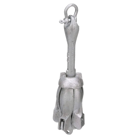 Grapnel Folding Anchor With Four Galvanized Flukes For Small Vessels And Personal Watercraft 5 Pound Malleable Iron Silver