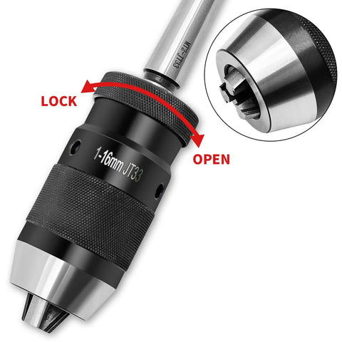 Heavy Duty Keyless Drill Press Chuck Mt2 To Jt33 Morse Taper Arbor Self Tightening Cnc Lathe Milling Kit Precise One Thirty Two To Five Eighths Inch Capacity No Sweat Installation Built Like A Rock For Real Shop Work
