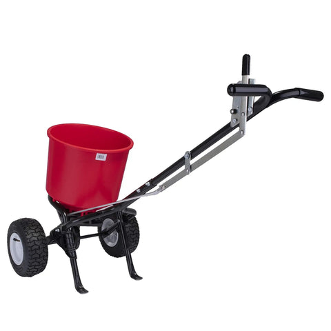 2600A-PLUS Fertilizer Spreader With 40Lb Hopper, beefy all terrain pneumatic tires, rust proof polypropylene hopper, durable frame