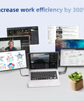 Laptop Screen Extender 16 Inch 2.5K Portable Triple Monitor 2560x1600 QHD IPS Display 100 Percent sRGB in use setup with Mac.