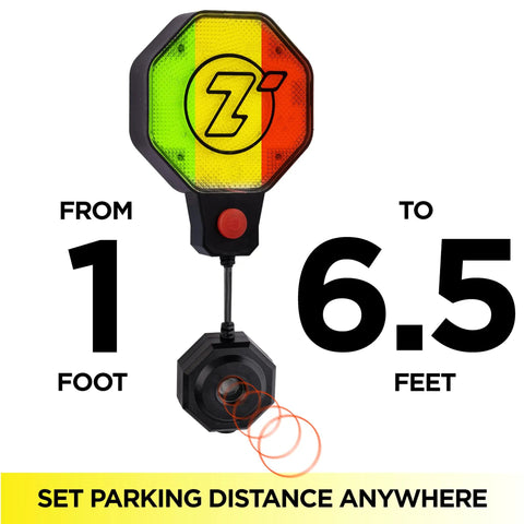 Ultrasonic Garage Parking Sensor With LED Indicators Red Yellow Green, No Hassle Real Time Guidance For Perfect Parking, Adjustable Stop