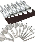 Half Round Leather Edge Cutter Punch Tool Set for Belts Wallets Card Cases Watchbands and Handbags 10 Pcs 5mm to 50mm Blade Widths