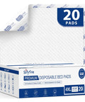 Heavy Duty Disposable Bed Pads For Adults Extra Large 36 X 48 Inch Leakproof Incontinence Underpads in a pack of twenty.