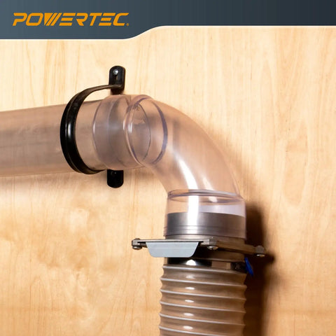 Four Inch ID 90 Degree Dust Collection Elbow Fitting For Four Inch OD Pipes Easy Clip On Quick Connect Clear View Built In Coupler
