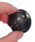 Universal Black Fan Control Knobs 10 Pack Replacement Caps for Floor Fans in Warehouse and Office Use Durable Plastic Construction Built to Last with Smooth Rotary Control and Easy Grip for Tough as Nails Heavy Duty Everyday Cooling., black plastic fan control knob close-up with printed speed icons